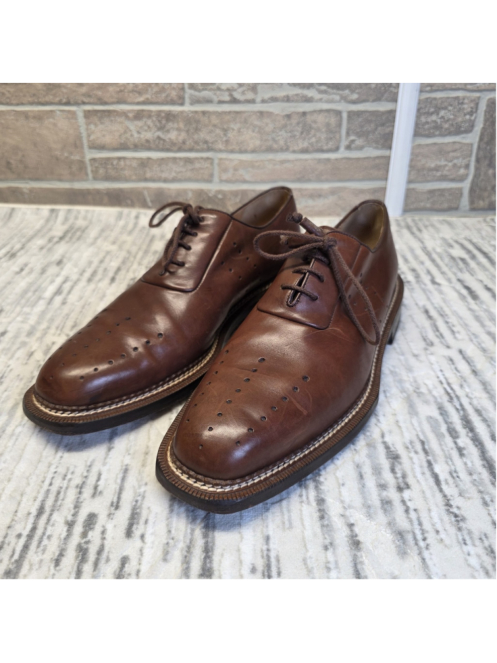 MEZLAN Desulo Brown Leather Oxford Shoes 01-001850 Men's Sz 10.5